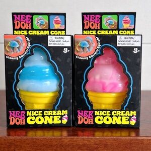 NeeDoh Nice Cream Cone Squishy Bundle - Blue & Pink